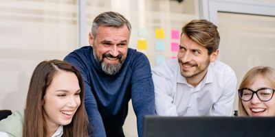 Business persons happy from receiving quality bookkeeping services